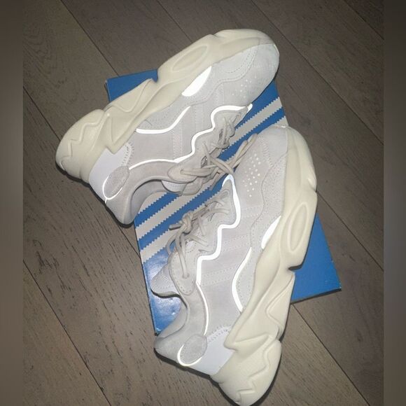 Pre-School Adidas Originals Ozweego Off White/Crystal White/Cloud White - Picture 13 of 16